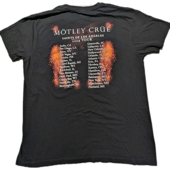 Motley Crue 2009 Tour T Shirt XL Saints of Los Angeles Concert Tee Black Band - Picture 5 of 13
